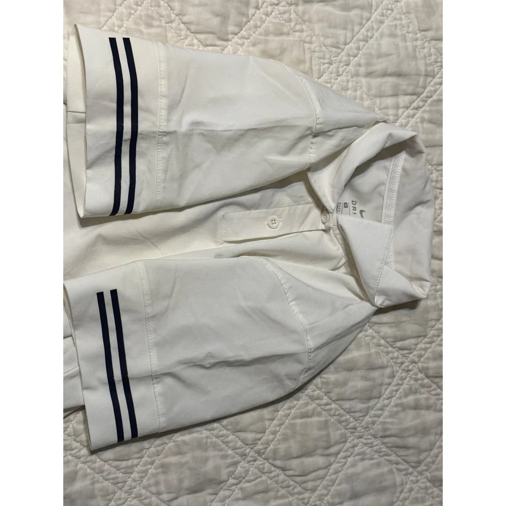 Nike Penn State Nittany Lions Dri-FIT Polo Shirt Womens Medium White Navy Blue